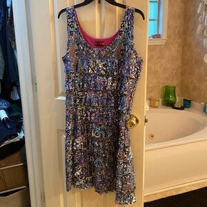 Isle by Melis Kozan Sleeveless Cha Cha Dress Multicolor Size L